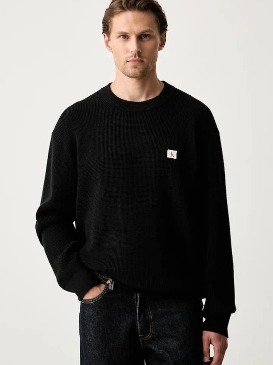 Zdjęcie produktu Calvin Klein Jeans sweter męski bawełniany czarny