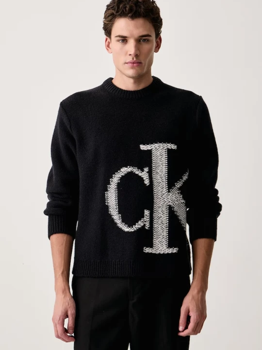 Zdjęcie produktu Calvin Klein Jeans sweter męski wełniany czarny
