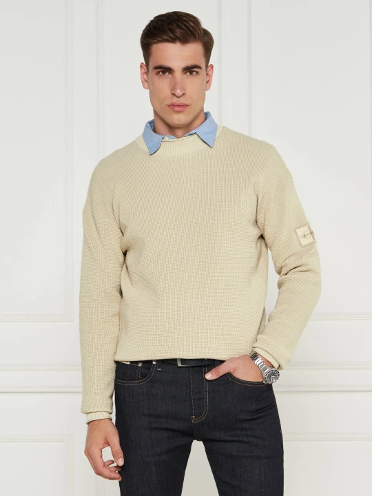 Zdjęcie produktu Calvin Klein Jeans Sweter | Regular Fit kremowy