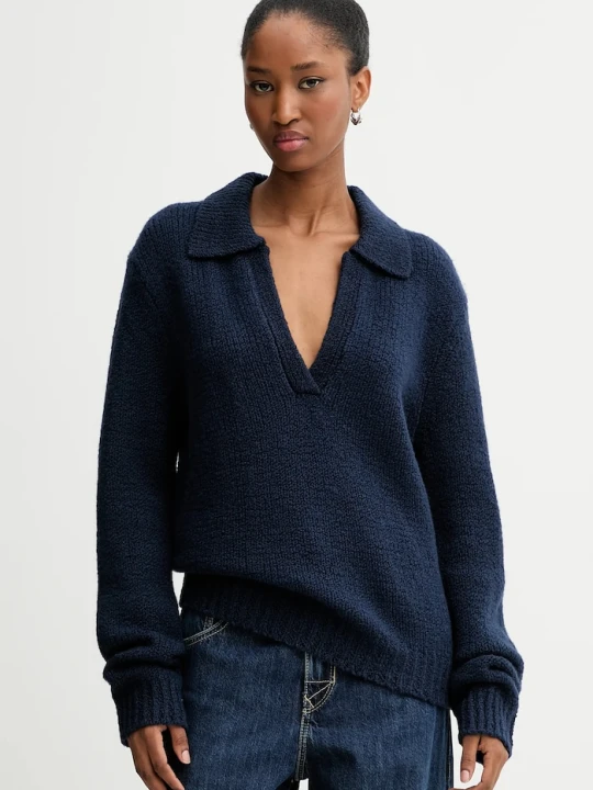 Zdjęcie produktu Calvin Klein Jeans sweter wełniany granatowy