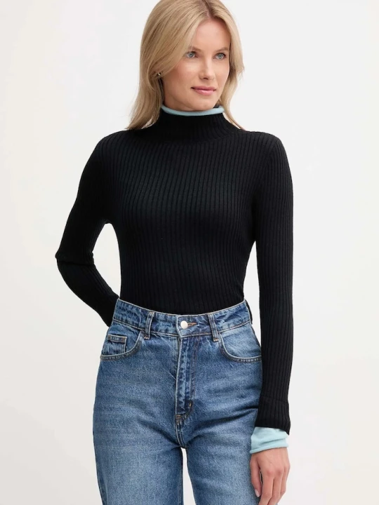 Zdjęcie produktu Calvin Klein Jeans sweter z dodatkiem wełny czarny