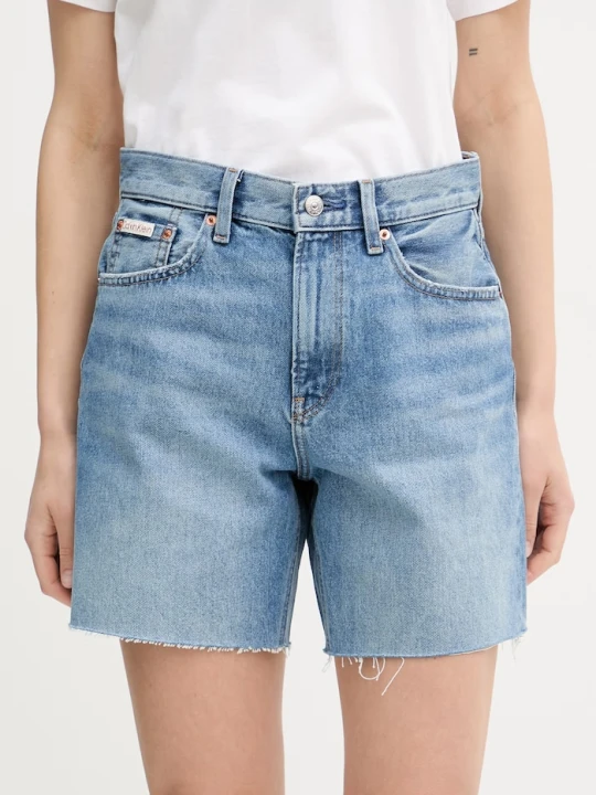 Zdjęcie produktu Calvin Klein Jeans szorty damskie bawełniane niebieski