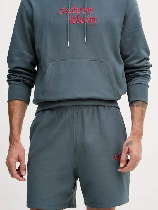 Zdjęcie produktu Calvin Klein Jeans szorty dresowe męskie z bawełną turkusowy