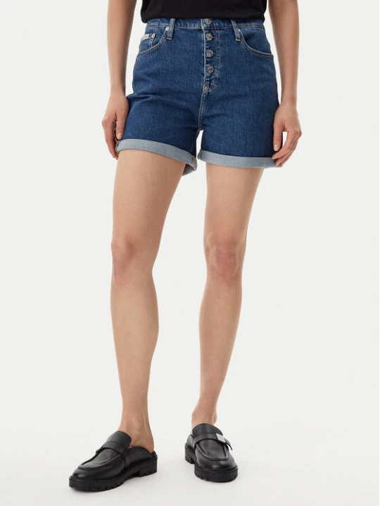 Zdjęcie produktu Calvin Klein Jeans Szorty jeansowe J20J225512 Granatowy Mom Fit