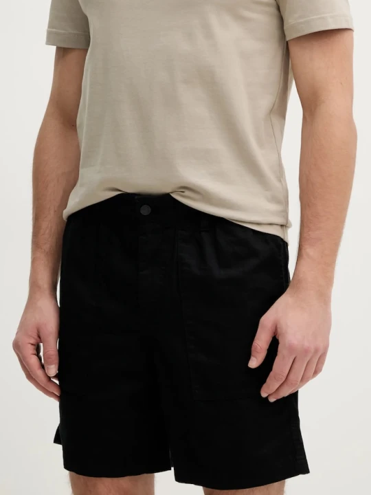 Zdjęcie produktu Calvin Klein Jeans szorty z domieszką lnu czarny
