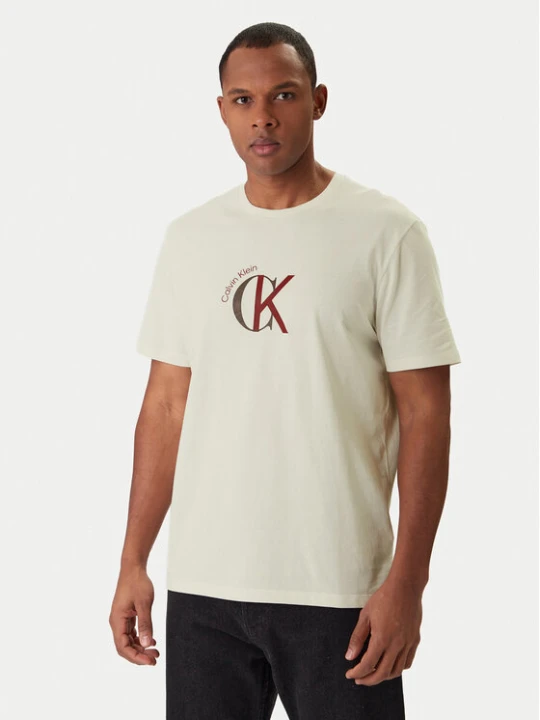 Zdjęcie produktu Calvin Klein Jeans T-Shirt 2Tone Graphic LV14RE829G Biały Regular Fit