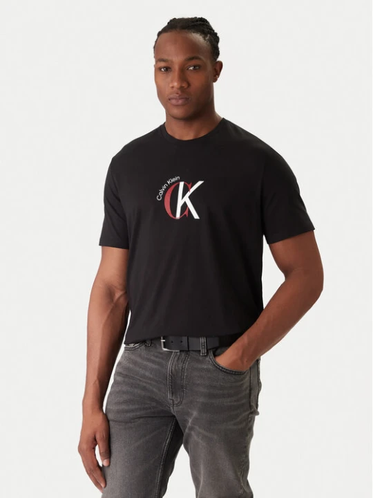 Zdjęcie produktu Calvin Klein Jeans T-Shirt 2Tone Graphic LV14RE829G Czarny Regular Fit