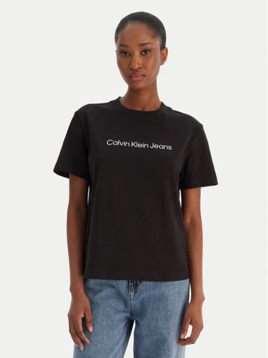 Zdjęcie produktu Calvin Klein Jeans T-Shirt A- Inst. Logo Classic LV047C912G Czarny Regular Fit
