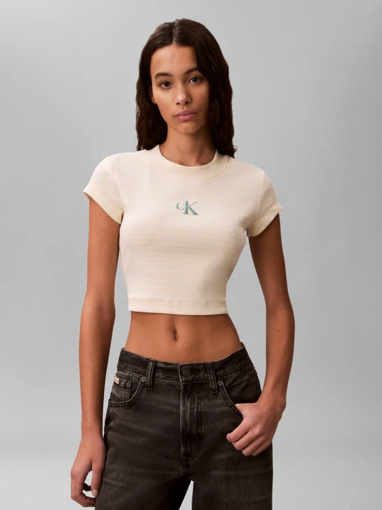 Zdjęcie produktu Calvin Klein Jeans T-shirt BABY | Cropped Fit żółty