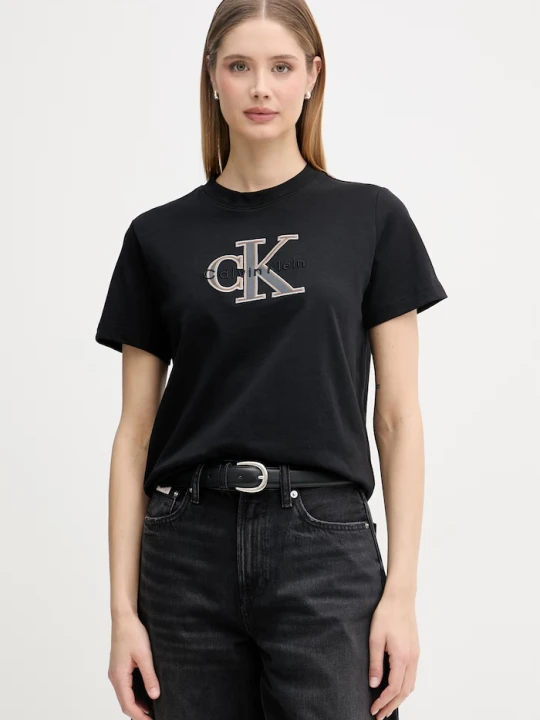 Zdjęcie produktu Calvin Klein Jeans t-shirt basic damski bawełniany czarny