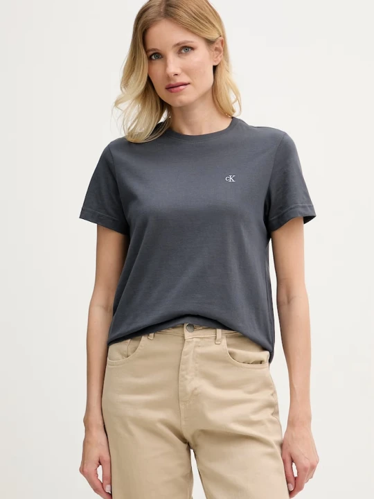 Zdjęcie produktu Calvin Klein Jeans T-shirt basic damski bawełniany szary