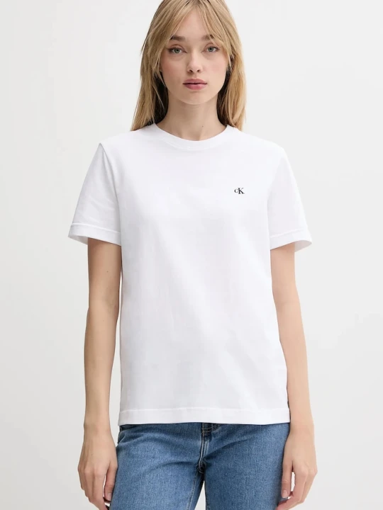 Zdjęcie produktu Calvin Klein Jeans T-shirt basic damski bawełniany biały