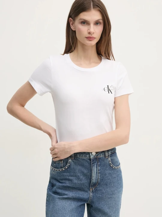 Zdjęcie produktu Calvin Klein Jeans t-shirt bawełniany 2-pack biały