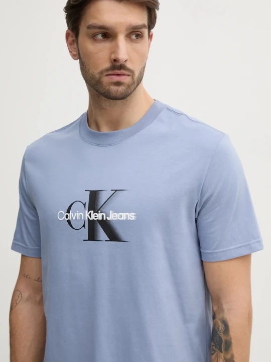 Zdjęcie produktu Calvin Klein Jeans t-shirt bawełniany niebieski