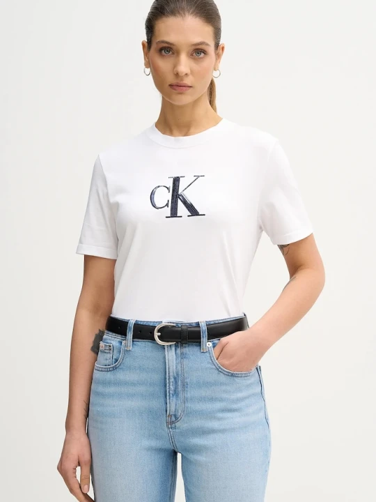 Zdjęcie produktu Calvin Klein Jeans t-shirt bawełniany biały