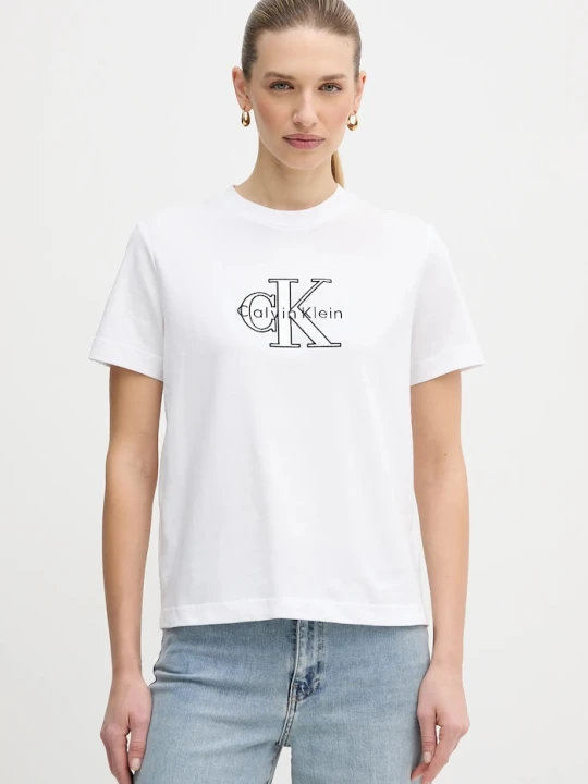 Zdjęcie produktu Calvin Klein Jeans t-shirt bawełniany biały