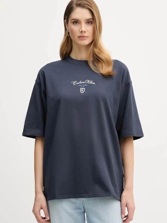 Zdjęcie produktu Calvin Klein Jeans t-shirt bawełniany granatowy
