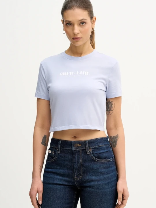 Zdjęcie produktu Calvin Klein Jeans t-shirt bawełniany niebieski