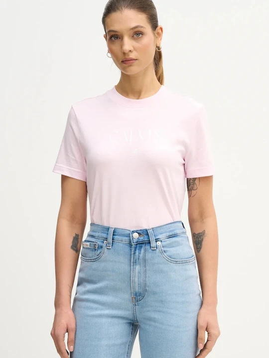 Zdjęcie produktu Calvin Klein Jeans t-shirt bawełniany różowy