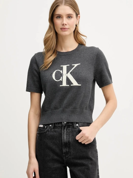 Zdjęcie produktu Calvin Klein Jeans t-shirt bawełniany szary