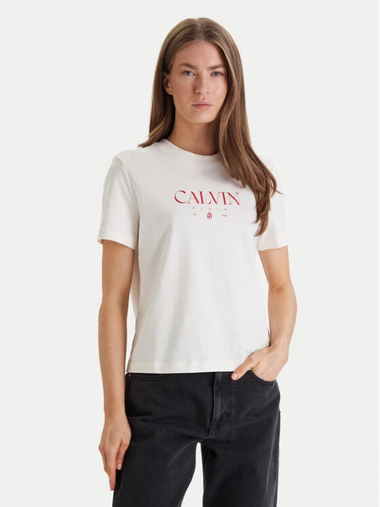 Zdjęcie produktu Calvin Klein Jeans T-Shirt Cktail Concept LV047E813G Biały Regular Fit