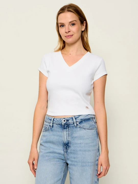 Zdjęcie produktu Calvin Klein Jeans T-shirt | Cropped Fit biały