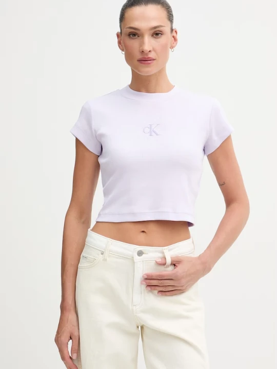 Zdjęcie produktu Calvin Klein Jeans t-shirt damski fioletowy