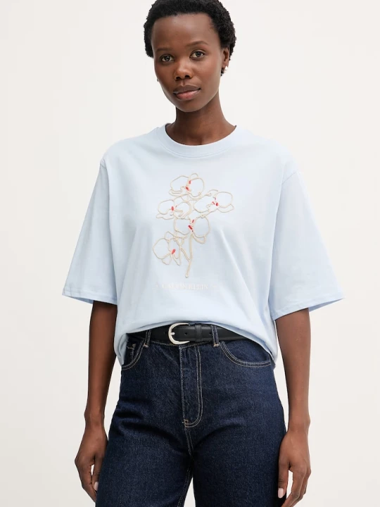Zdjęcie produktu Calvin Klein Jeans t-shirt damski bawełniany niebieski