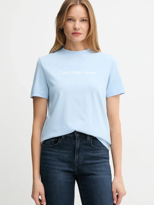 Zdjęcie produktu Calvin Klein Jeans t-shirt damski bawełniany niebieski