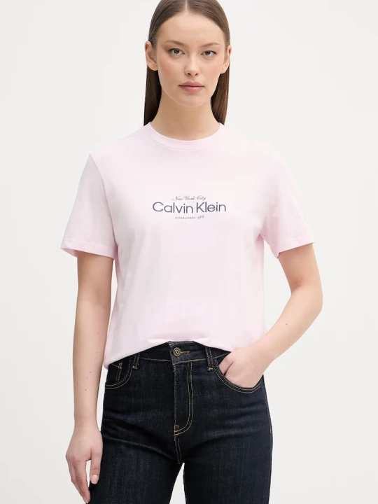 Zdjęcie produktu Calvin Klein Jeans T-shirt damski bawełniany różowy