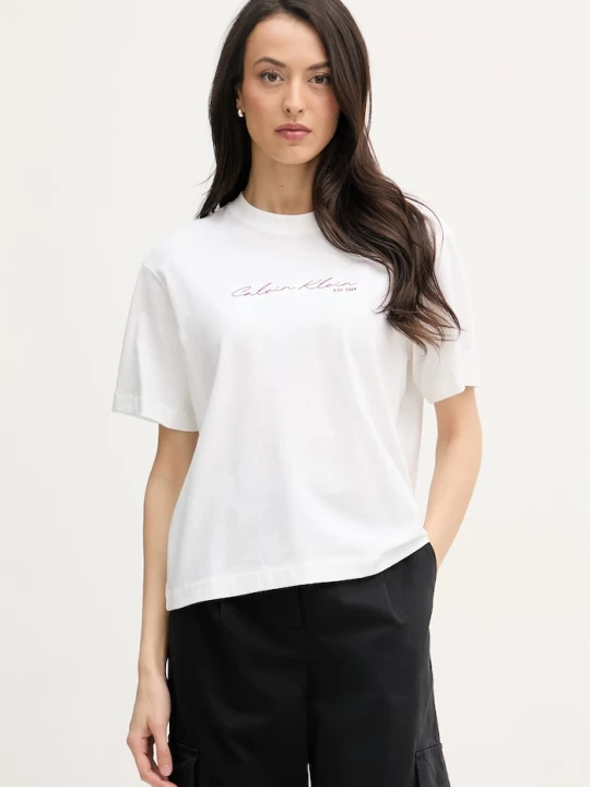 Zdjęcie produktu Calvin Klein Jeans T-shirt damski bawełniany biały