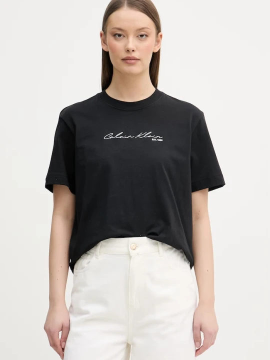 Zdjęcie produktu Calvin Klein Jeans T-shirt damski bawełniany czarny