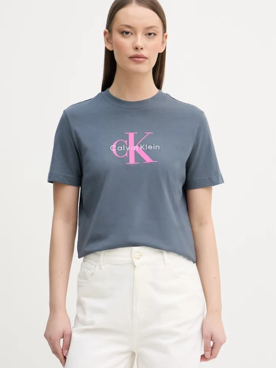Zdjęcie produktu Calvin Klein Jeans t-shirt damski bawełniany szary