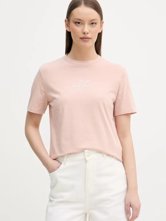 Zdjęcie produktu Calvin Klein Jeans T-shirt damski bawełniany różowy
