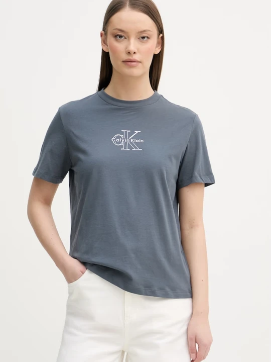 Zdjęcie produktu Calvin Klein Jeans T-shirt damski bawełniany szary