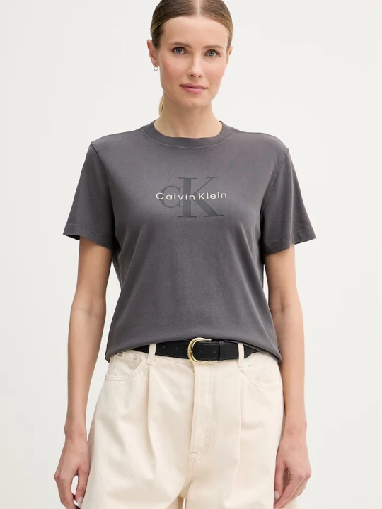 Zdjęcie produktu Calvin Klein Jeans T-shirt damski bawełniany szary