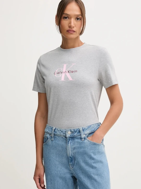Zdjęcie produktu Calvin Klein Jeans t-shirt damski bawełniany szary
