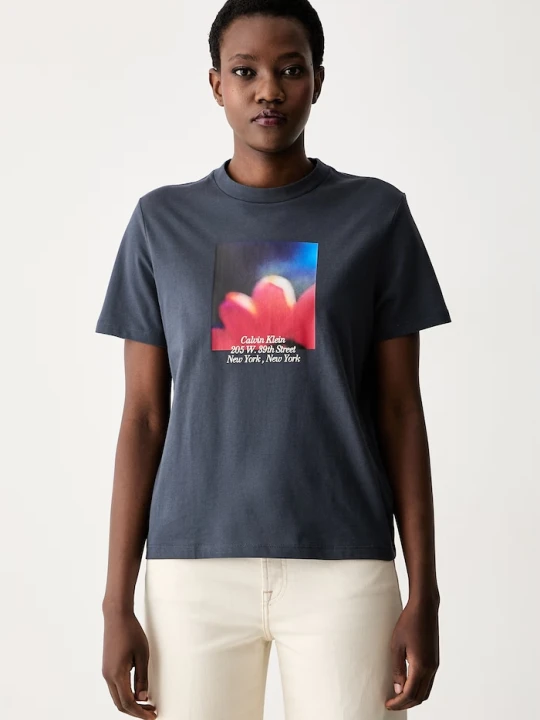 Zdjęcie produktu Calvin Klein Jeans T-shirt damski bawełniany niebieski