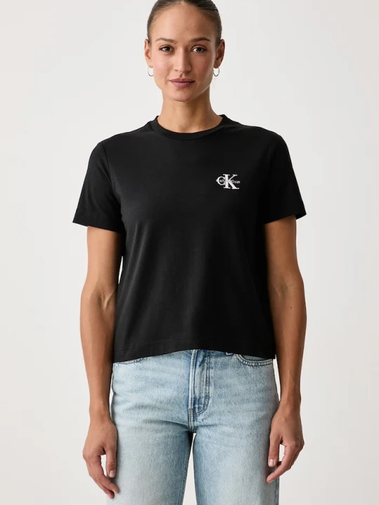 Zdjęcie produktu Calvin Klein Jeans T-shirt damski bawełniany z elastanem czarny