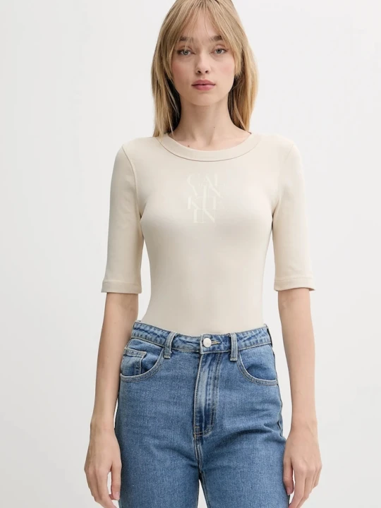 Zdjęcie produktu Calvin Klein Jeans t-shirt beżowy