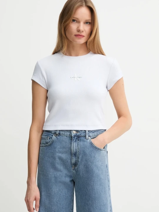 Zdjęcie produktu Calvin Klein Jeans t-shirt damski fioletowy