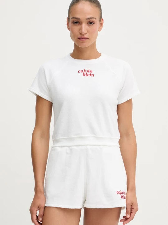 Zdjęcie produktu Calvin Klein Jeans T-shirt damski z bawełną biały