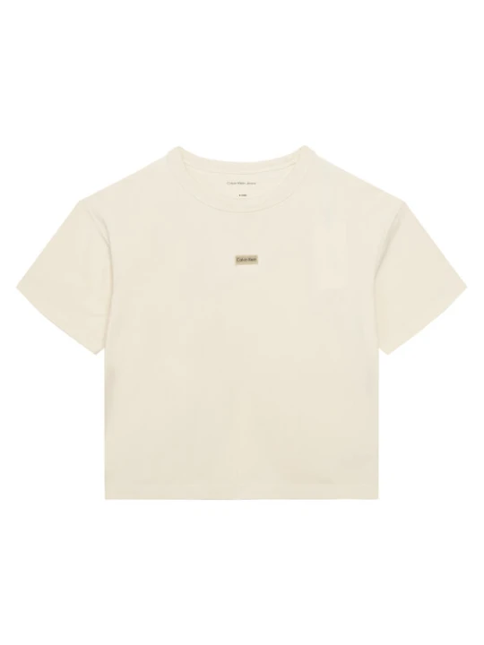 Zdjęcie produktu Calvin Klein Jeans T-Shirt Folded Logo IG0IG03063 Beżowy Regular Fit