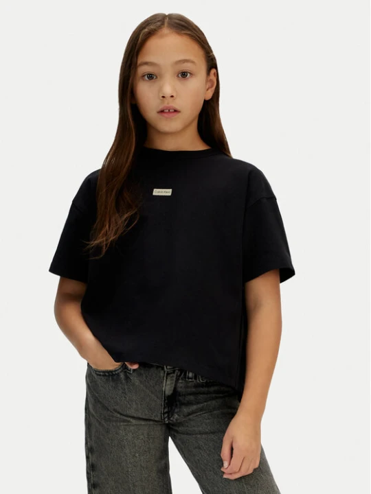 Zdjęcie produktu Calvin Klein Jeans T-Shirt Folded Logo IG0IG03063 Czarny Regular Fit