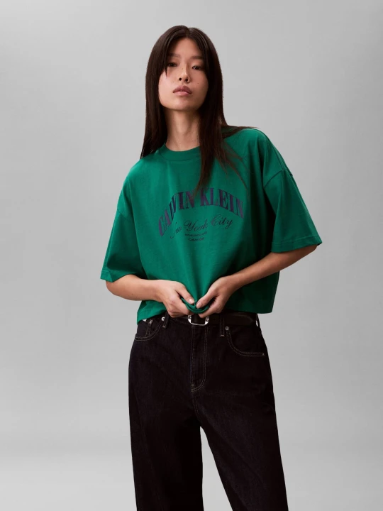 Zdjęcie produktu Calvin Klein Jeans T-shirt HERITAGE | Cropped Fit zielony