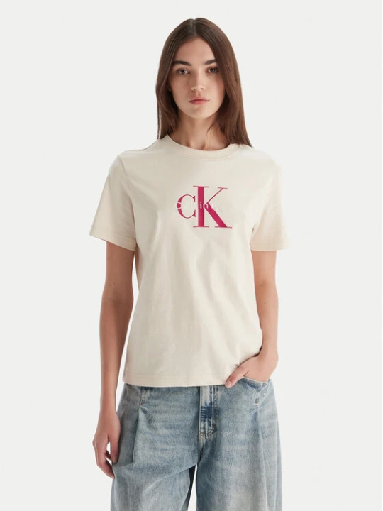 Zdjęcie produktu Calvin Klein Jeans T-Shirt Hero LV047B865G Beżowy Regular Fit