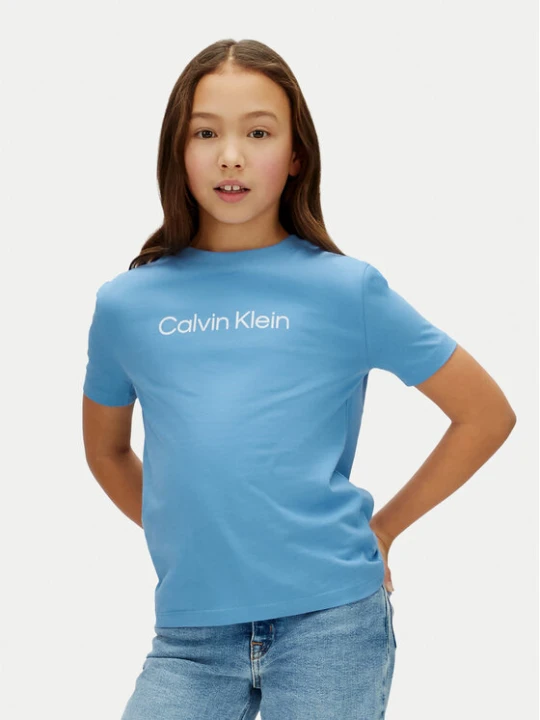 Zdjęcie produktu Calvin Klein Jeans T-Shirt Inst Logo LV1CKSJA29 Niebieski Regular Fit