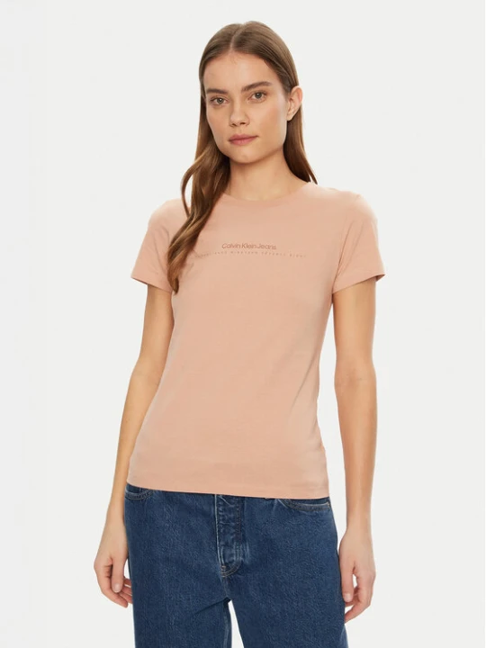 Zdjęcie produktu Calvin Klein Jeans T-Shirt Institutional Graphic J20J224990 Pomarańczowy Slim Fit