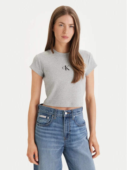 Zdjęcie produktu Calvin Klein Jeans T-Shirt LV047AB802 Szary Regular Fit