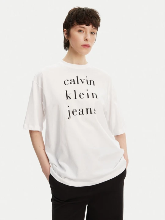 Zdjęcie produktu Calvin Klein Jeans T-Shirt LV047B827G Biały Relaxed Fit